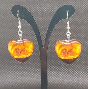 Flaming hearts earrings